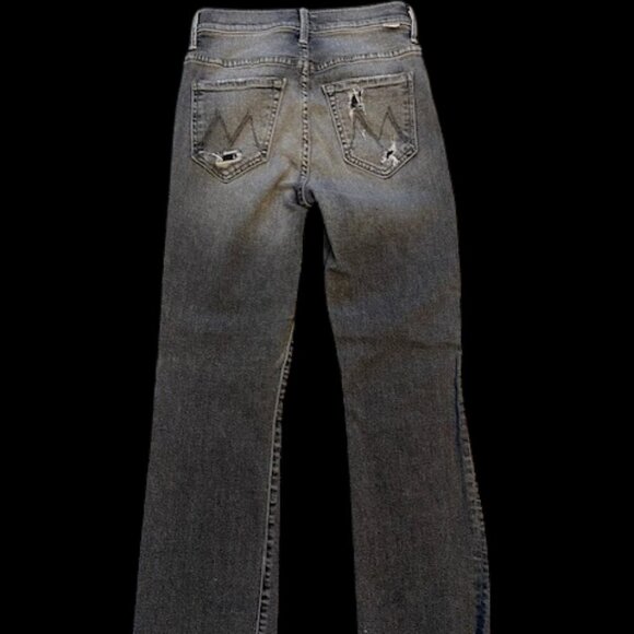 MOTHER Insider Crop Step Chew Distressed Gray Jeans Sz 24 - Picture 2 of 14
